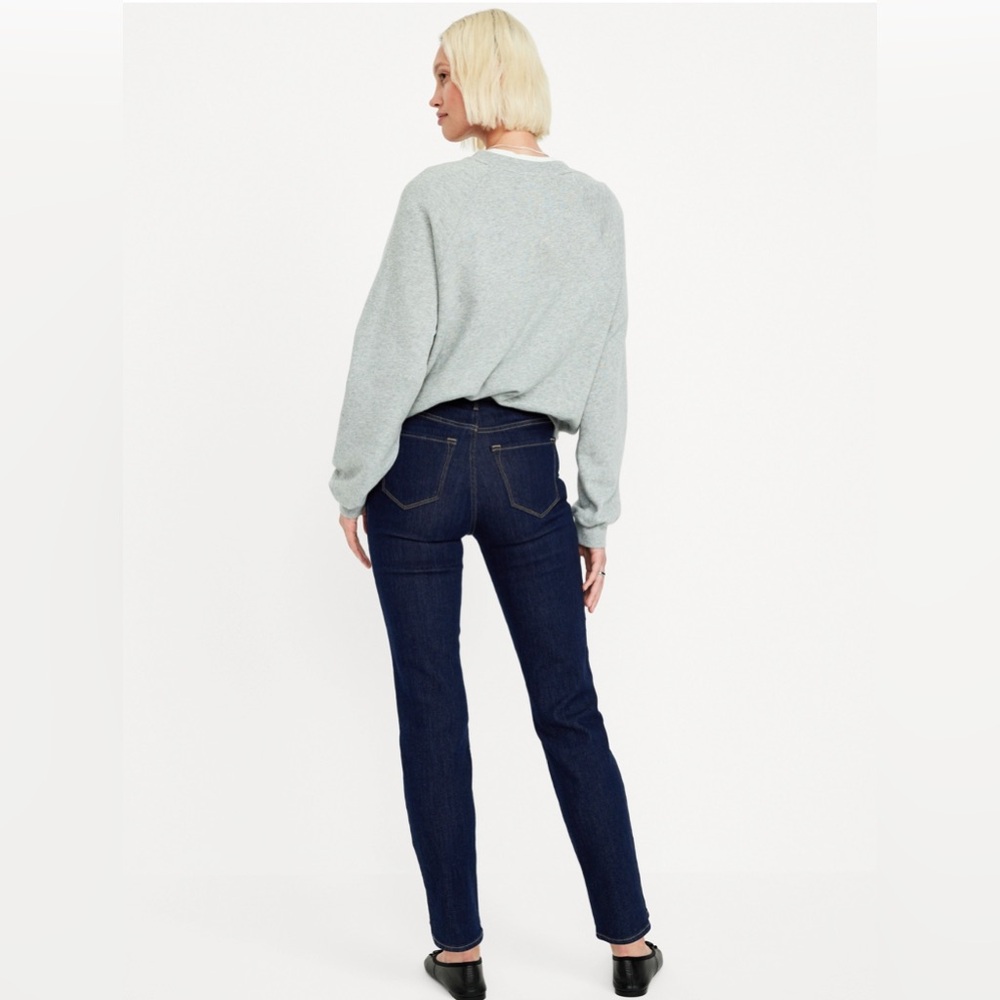 Old Navy Women's Dark Blue Mid-Rise OG Straight Ankle Jeans. Size 10P. NWOT - Picture 14 of 16